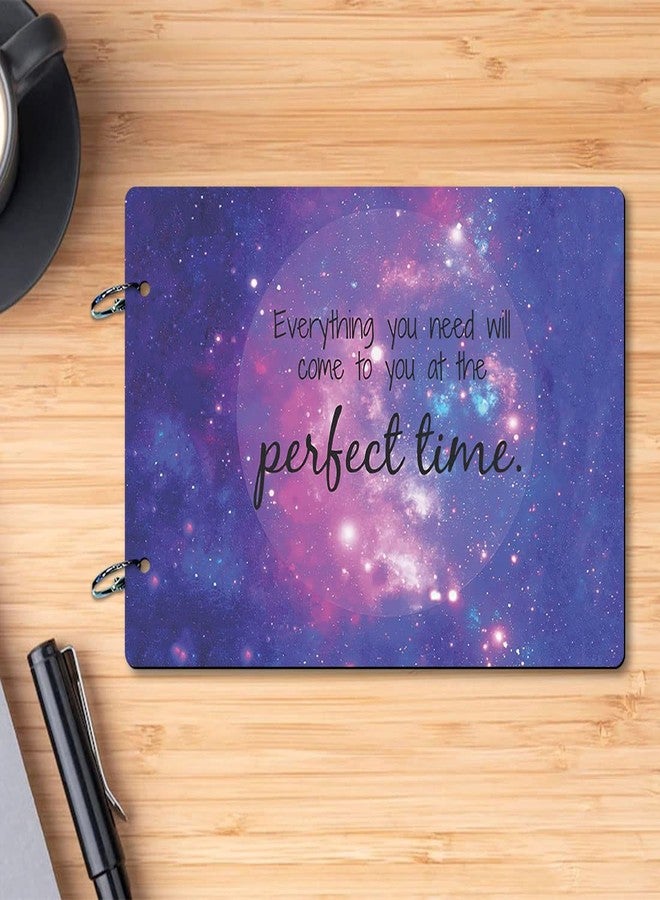 100Yellow 100 Yellow 100Yellow Perfect Time Theme Wooden Photo Album Scrapbook For Gifting| 40 A4 Pages | Size : 21 Cm X 29.5 Cm |Multicolour - Image 3